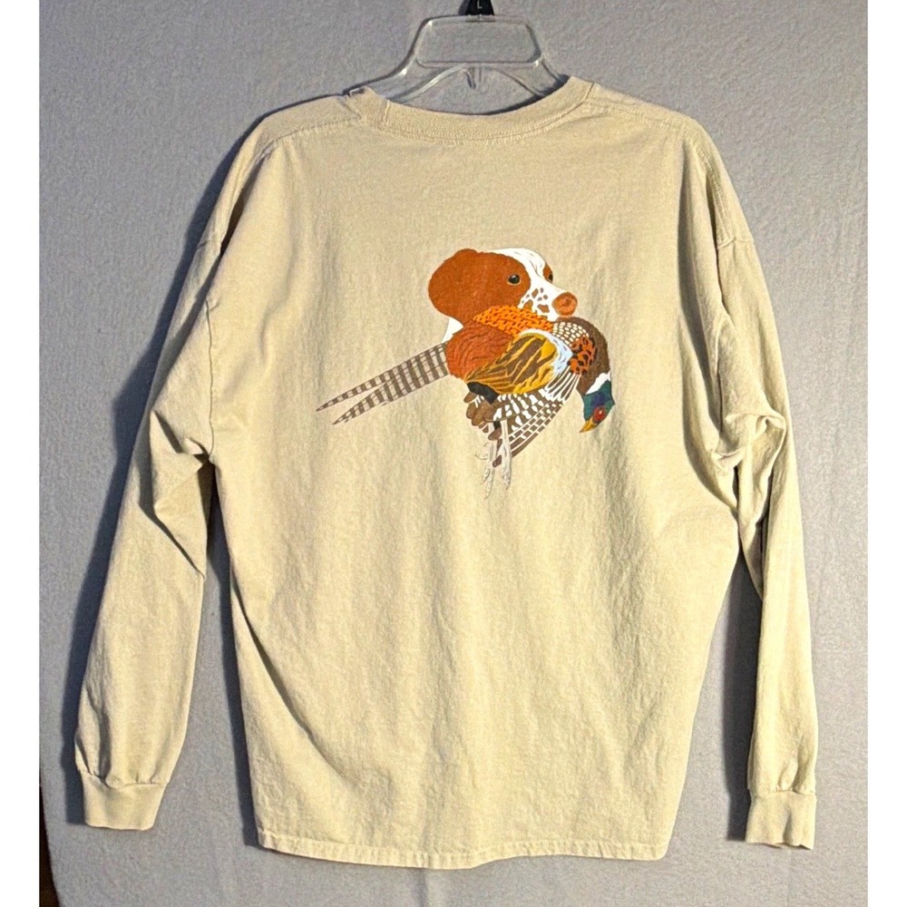 Men's Fall Themed LS Shirt with Hunting Dog and Pheasant  Graphic Michigan Tee